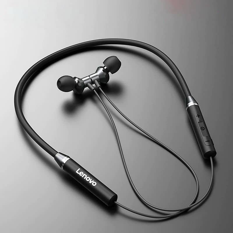 New Lenovo HE05X Neckband Bluetooth Headset-Black 0