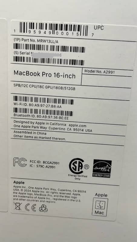 Macbook Pro M3 Pro 16inch MRW13LL/A 2023 1