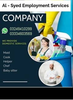 Maid / cook / Helper / chef / Baby sitter / Patent care Job