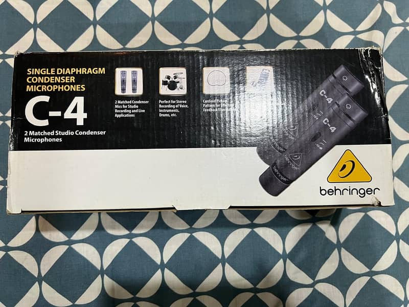 Behringer C-4 ( 2 matched studio Condenser Microphones w/ Accessories) 0