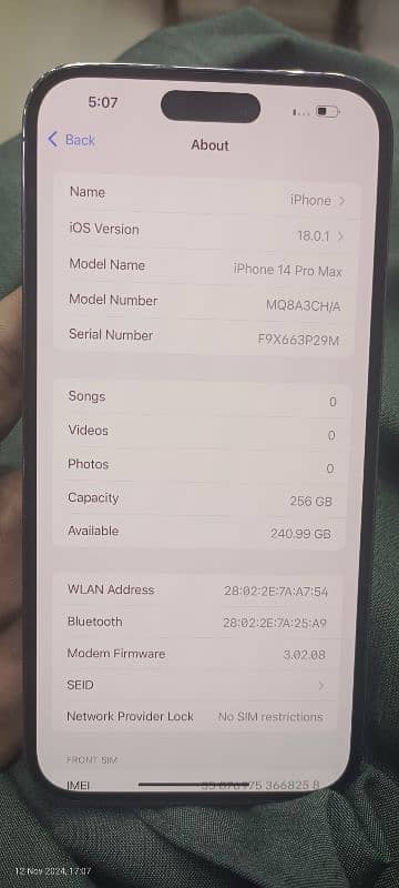 IPHONE 14 PRO MAX 89% 256GB APPROVED DUAL PHYSICAL 0