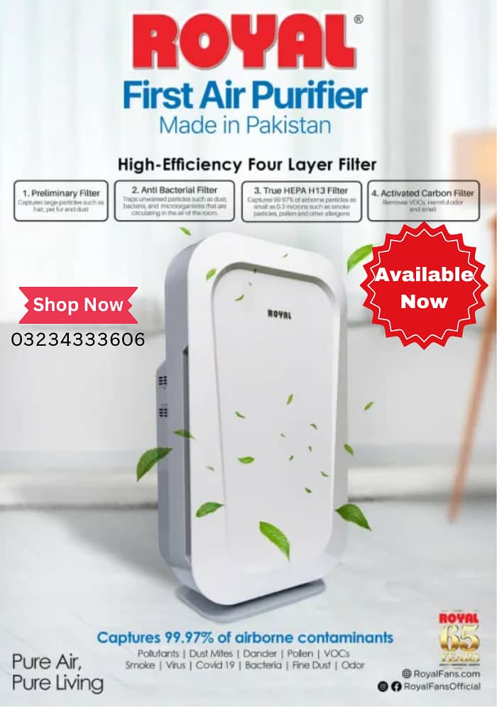 Royal Air Purifier With One Year Warranty 0