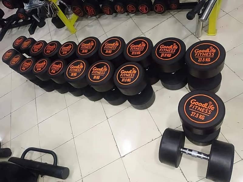 Rubber coated Dumbbell |Goodlife fitness PAK |Weight Plates 5