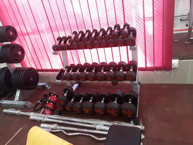 Rubber coated Dumbbell |Goodlife fitness PAK |Weight Plates 13