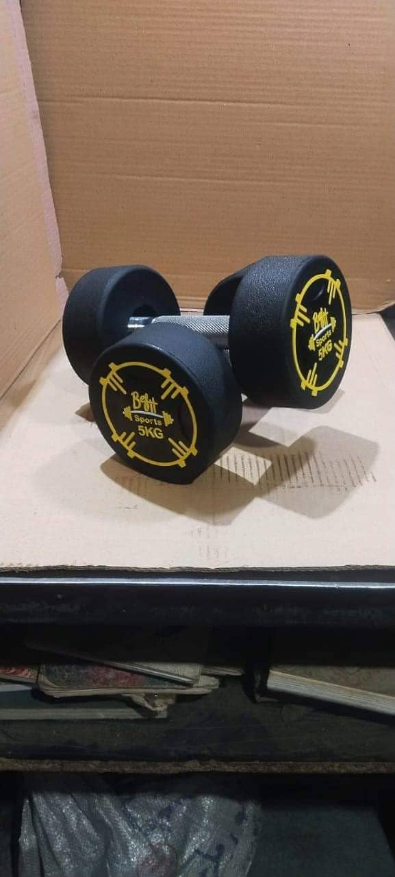 Rubber coated Dumbbell |Goodlife fitness PAK |Weight Plates 17