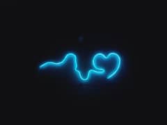 neon light,blue,heartbeat degsin, neon light