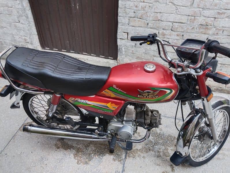 Road Prince 70cc Bike Red Colour Lahore Number Model 2023 6