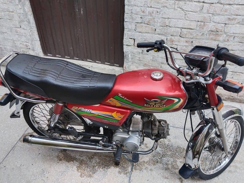 Road Prince 70cc Bike Red Colour Lahore Number Model 2023 7