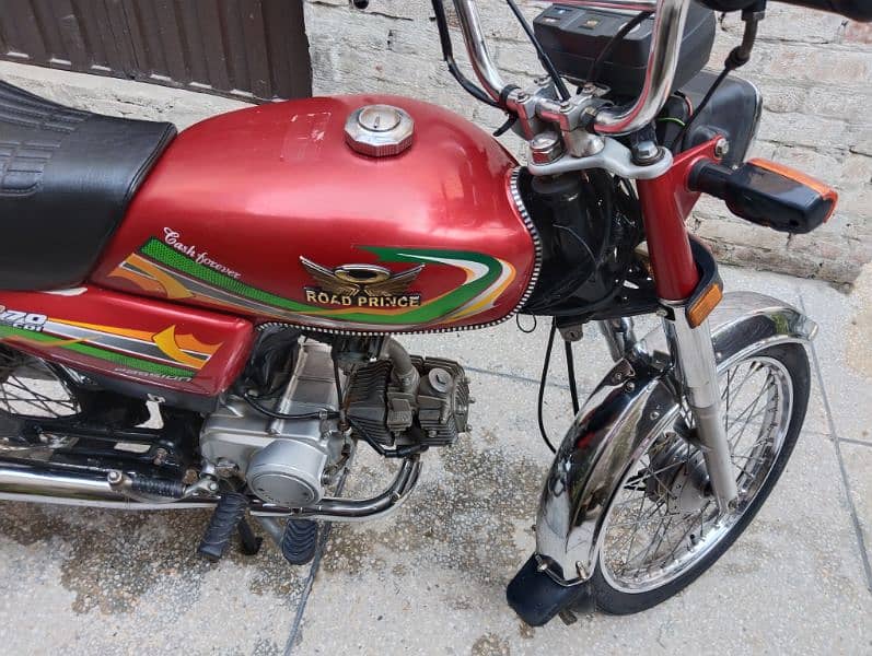 Road Prince 70cc Bike Red Colour Lahore Number Model 2023 9