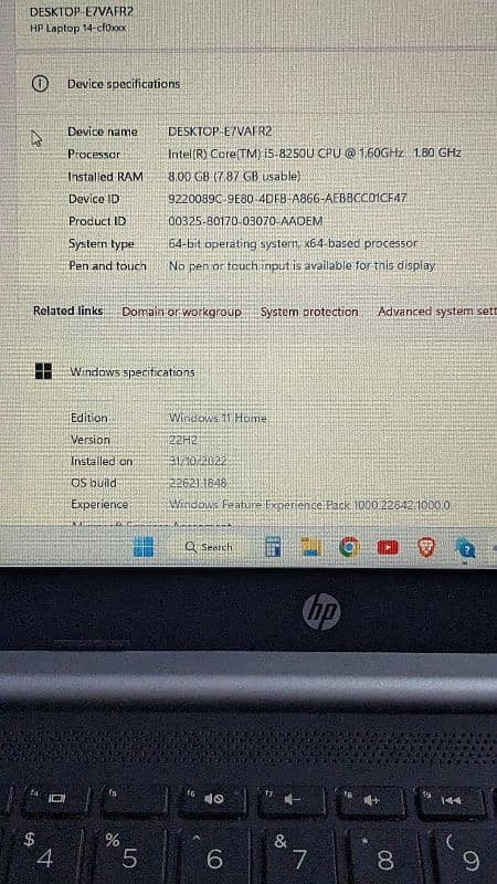 HP 14-cf006nx, Corei5, 8th Gen in Excellent Condition 4