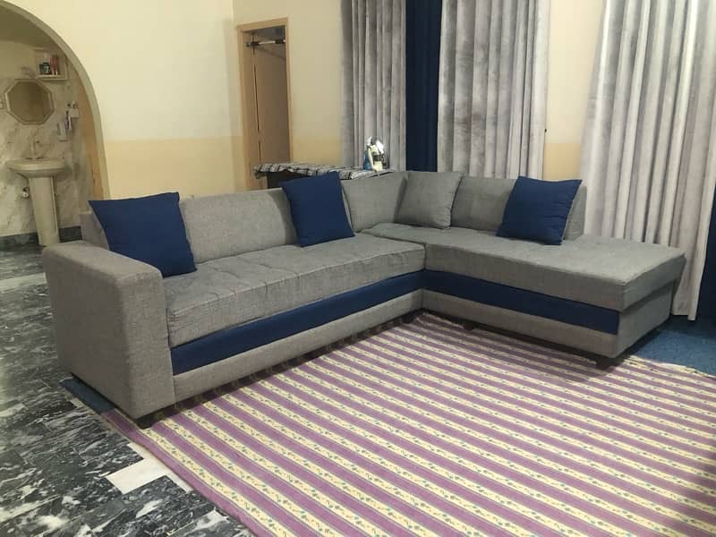 blue and grey L shaped sofa 3