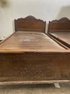 SHEESHAM WOOD BEDS | 2 Single Beds | 100% Original WOOD | VINTAGE BEDS