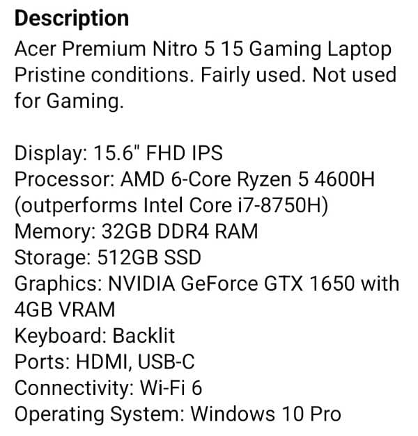 Acer Premium Nitro 5 15 Gaming Laptop 2