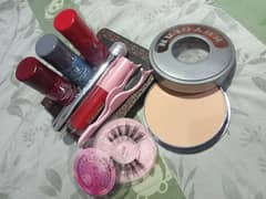 Deal of 5 Lip gloss,Nail paints,Krylon Pancake,Eyelashes,Eye serum