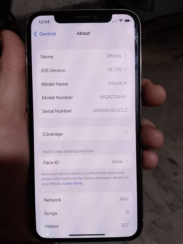 Iphone x factory unlock condition 10by9 all original & all ok 64gb 5