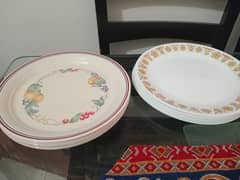 Two Bowl Dishes , and Dinner Plates each 6 in 2 different design