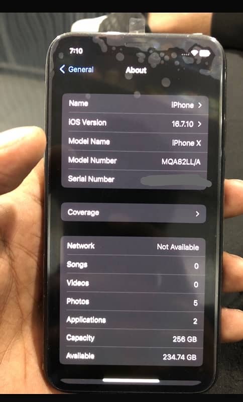 Iphone X 256Gb Non Pta LLA Model 7