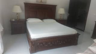 pure solid sheesham wood double bed