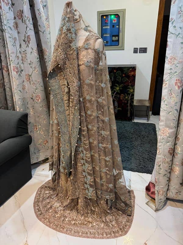 Walima Bridal Dress in Beige Colour 2