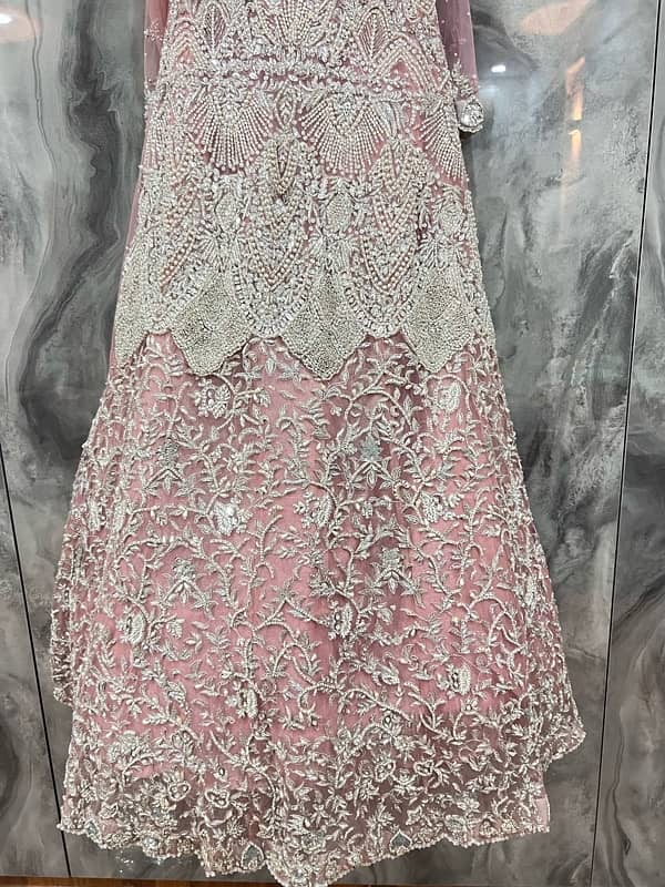 Waleema Maxi on Net with 4m long flare dupatta. 2