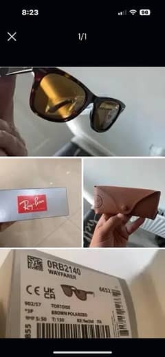 Orginal Polorised  Rayban wayfarer in brown colour for sale