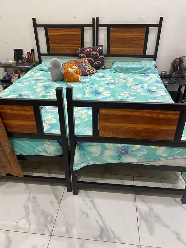 single iron bed without mattress 0