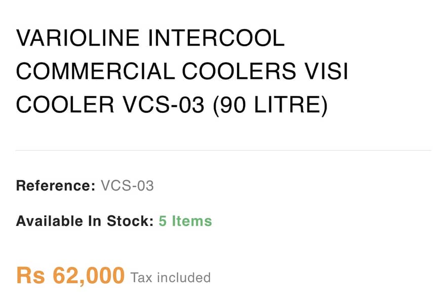 VARIOLINE - VISI COOLER VCS-03 (90 LITRE) - Warranty card available 9