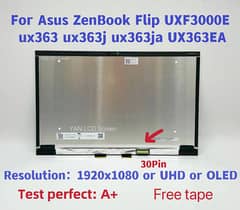 Asus zenbook laptop lcd panel 13.3 for  UXF3000E UX363 ja UX363EA