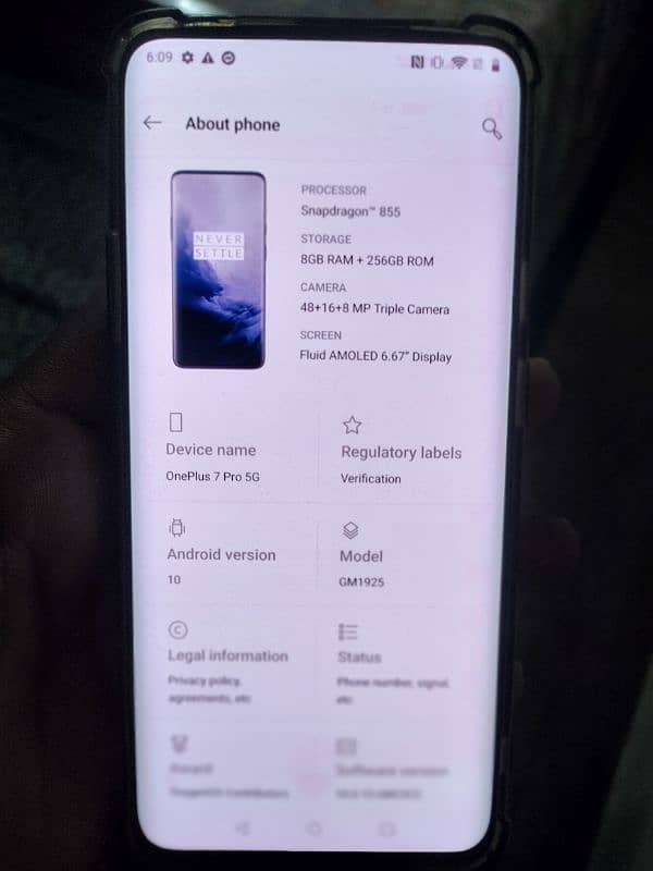 one plus 7pro 5G 8/256 9