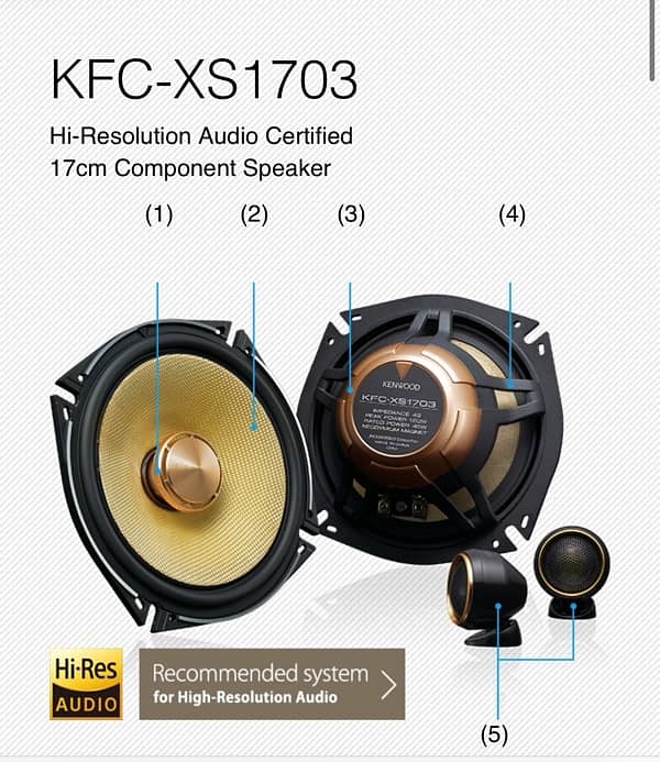 Kenwood KFC XS 1703 Component Car Door Speaker hi res 1