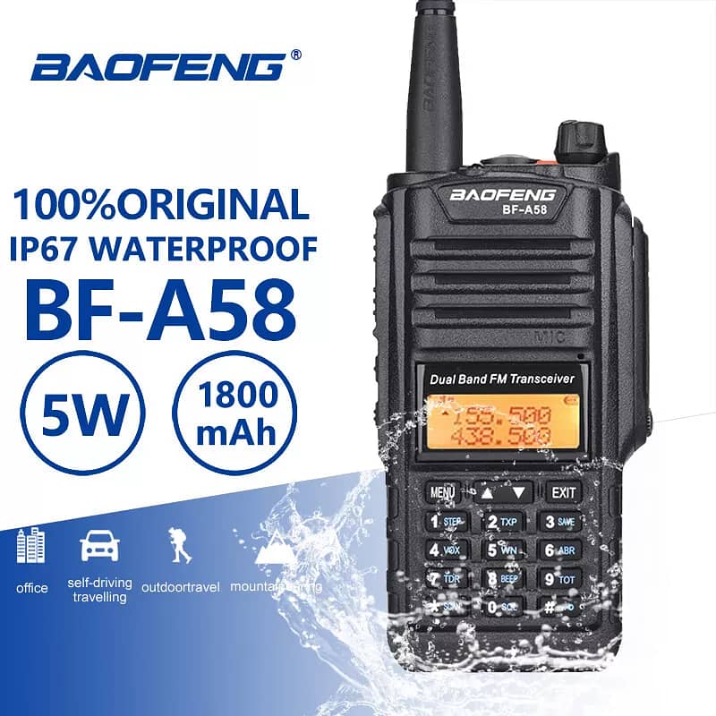 Baofeng BF-A58 Walkie Talkie dual band waterproof 8Watt wireless radio 7