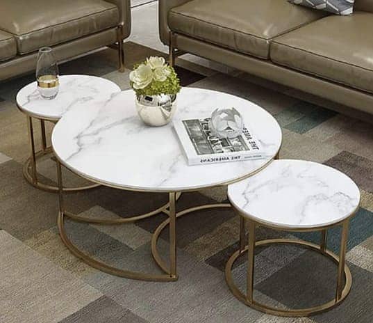 Modern coffee table |home furniture | nested tables | round table set 0