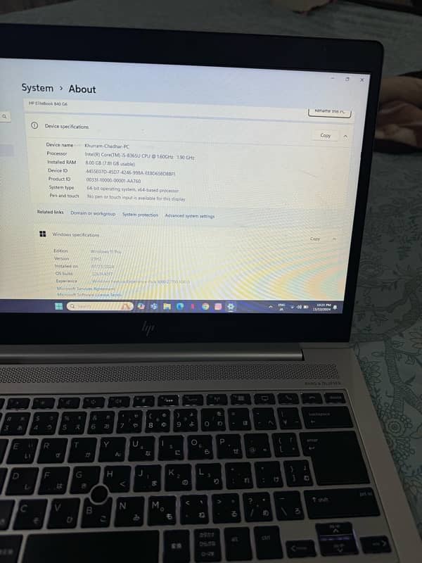 Hp elite book 840 G 6.8 gb ram 500gb hard 3