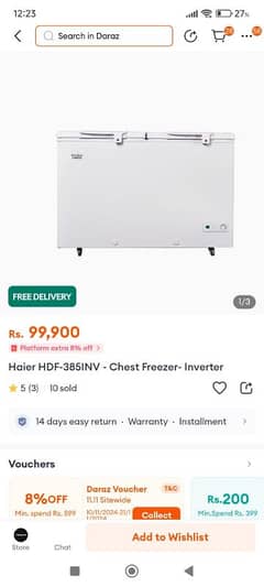 haier deep freezer