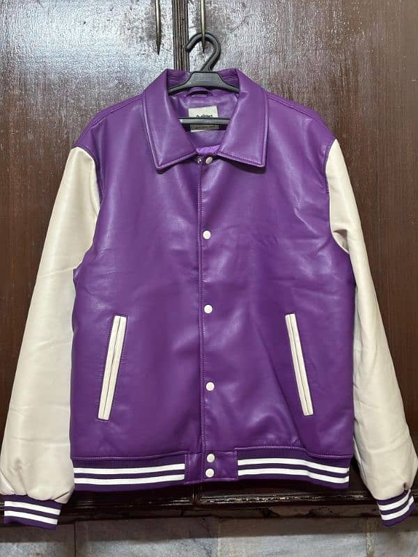 outfitters faux leather jacket (purple) 0