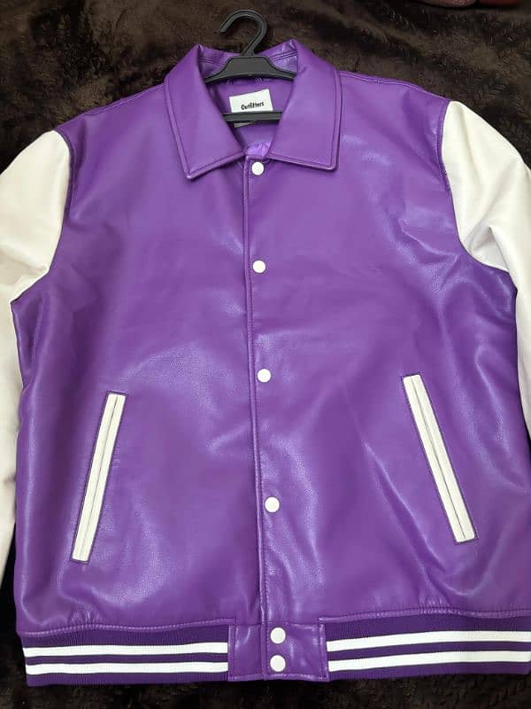 outfitters faux leather jacket (purple) 2