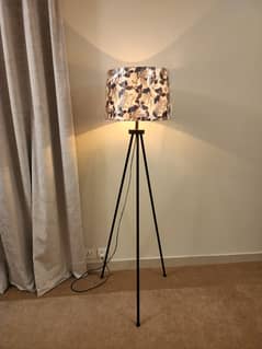 Brand New Standing Tripod Lamp for Sale with Beautiful Floral Shade