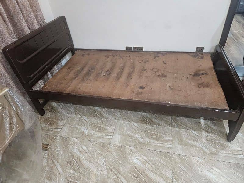 Wooden Single Bed With Mattress 5