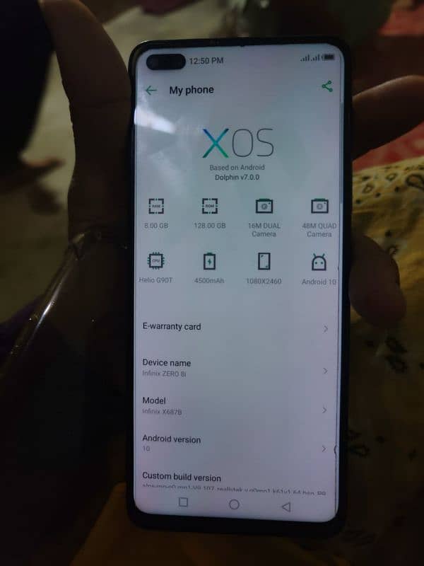 Infinix zero 8i Rm 8gb storeg 128gb 4