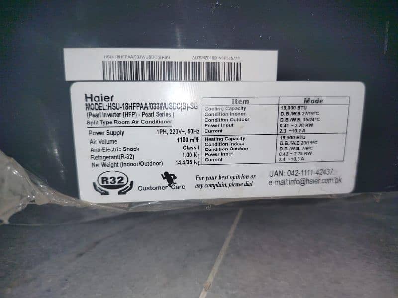 haier 1.5 ton dc invertor no repairing 2