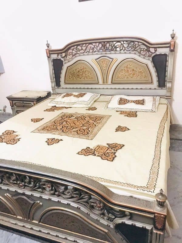 Deco paint full bedset for sale including dressing,side tables, chairs 0