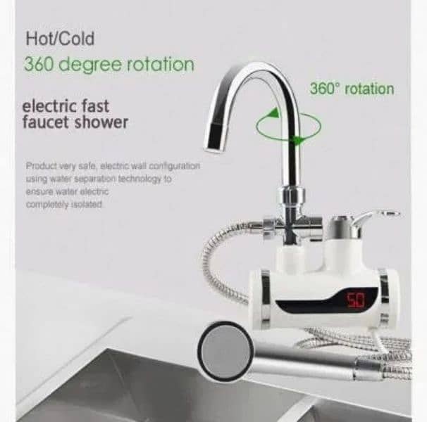 Instant Water Heater Tap with shower Shock Proof 2