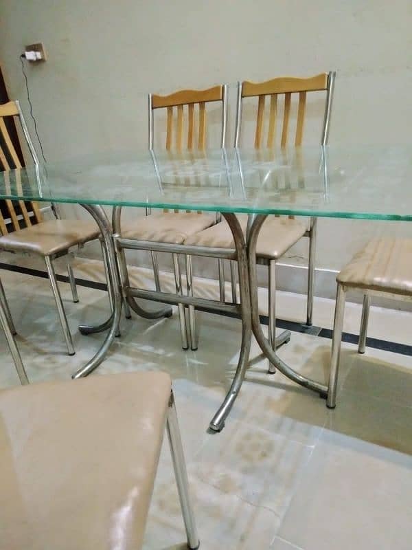 6 seater steel dinning table 2