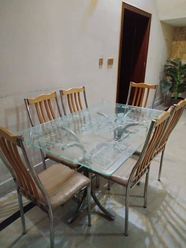 6 seater steel dinning table 6