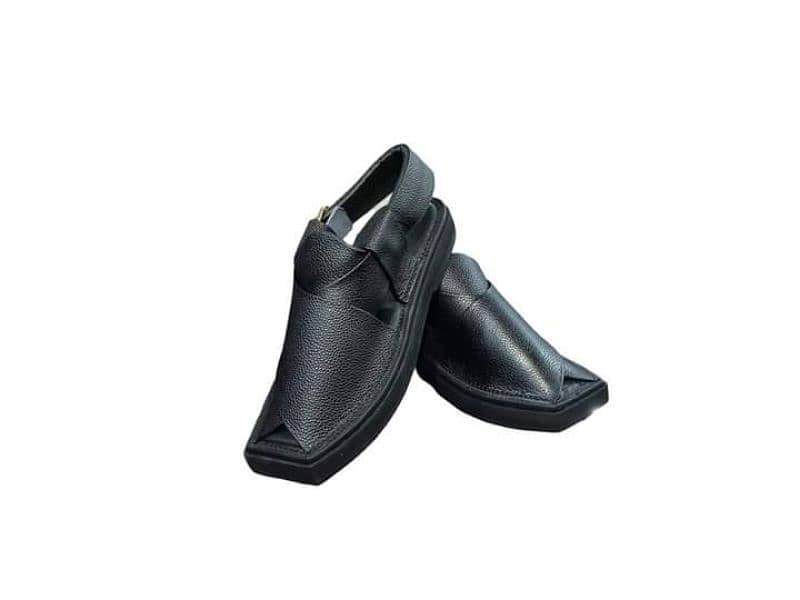 Smart Kaptaan Dotted Black Chappal 1