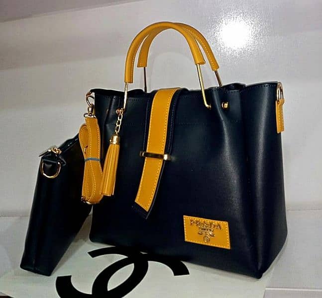 Woman's pu leather plain Hand Bag set 3