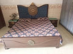 king size double bed side table with dressing only one month use