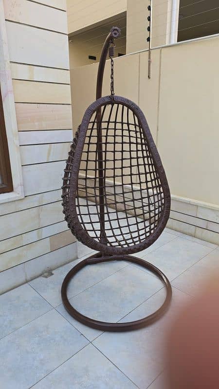 swing chair Jhoola with iron stand & cushion. . . 0