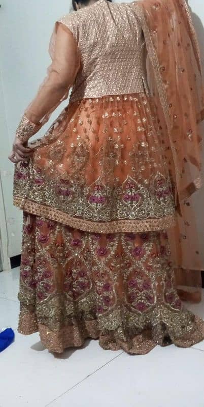 peach color new bridal sharara 1