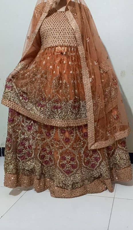 peach color new bridal sharara 2